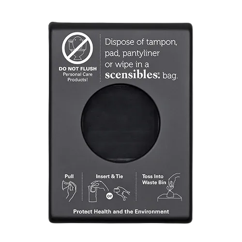 SDW Feminine Hygiene Disposal Bag Dispenser - Black